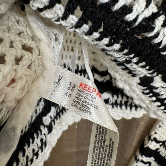 Free People Beach Black Ivory Donni Crochet Knit Sweater Top Skirt Set XL NWOT - Picture 7 of 11